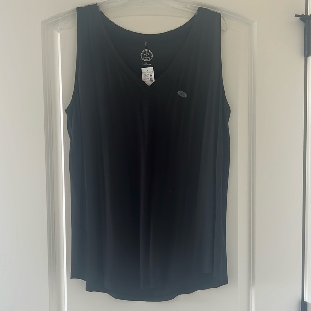 Black v neck tank top